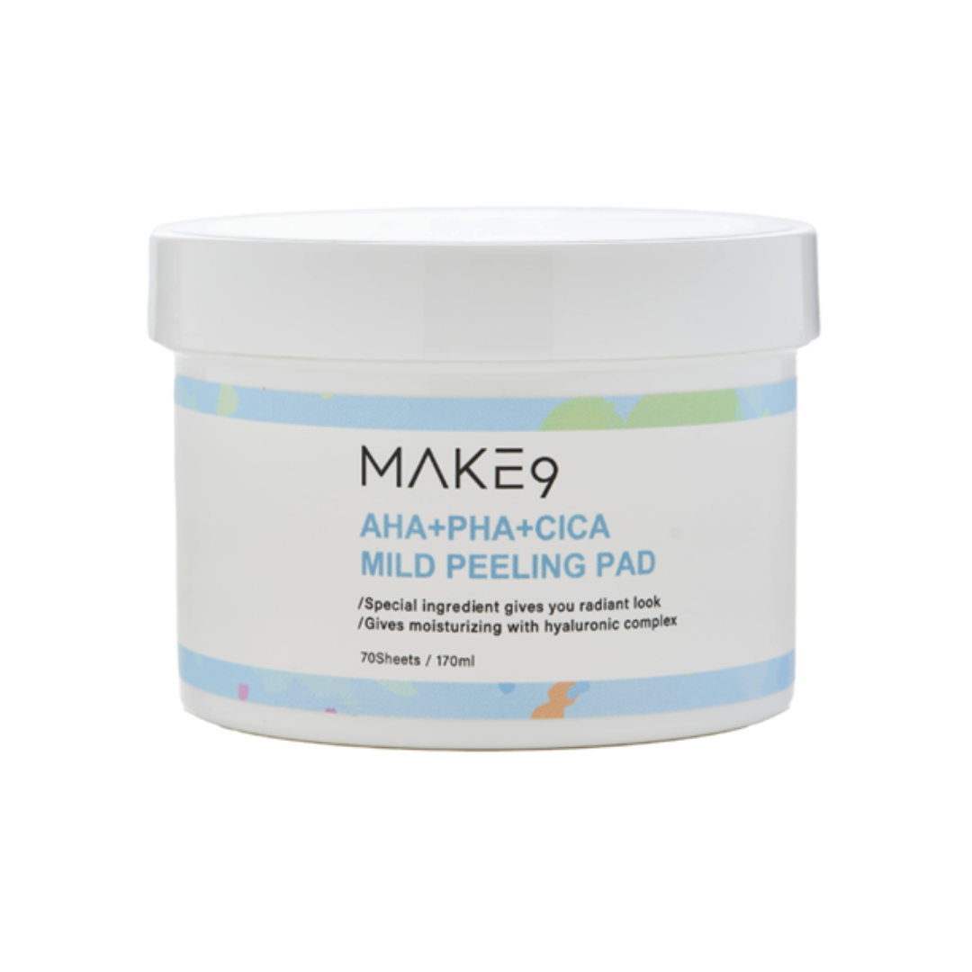 MAKE9 AHA+BHA+Cica mild peeling pad (170ml, 70 sheets)